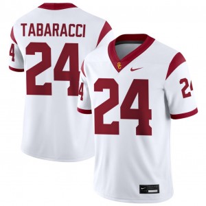 Mens Football USC #24 Carson Tabaracci Official College Jerseys - White