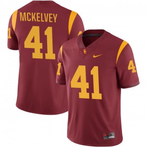 Men's Football University of Southern California #41 Cian McKelvey Game College Jersey - Cardinal