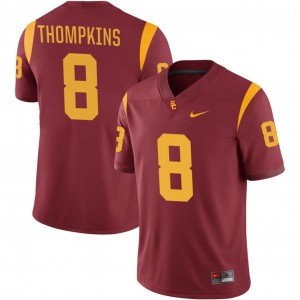 Men Football Trojans #8 Devan Thompkins Alumni College Jerseys - Cardinal