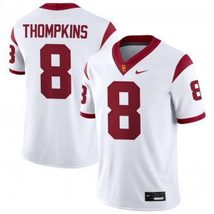 Men's Football SC #8 Devan Thompkins Official College Jersey - White