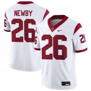 Mens Football USC #26 Elijah Newby Embroidery College Jerseys - White