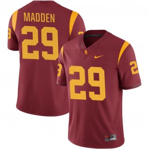 Men Football SC #29 Garrison Madden High School College Jersey - Cardinal