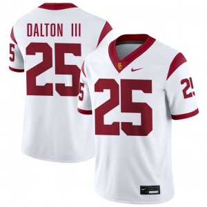 Men's Football USC #25 Harry Dalton III Embroidery College Jersey - White