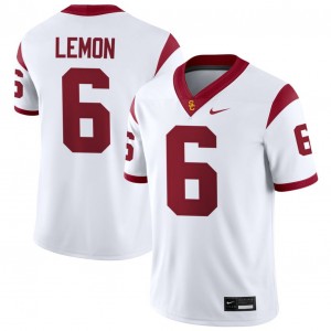 Men's Football University of Southern California #6 Makai Lemon Stitched College Jersey - White