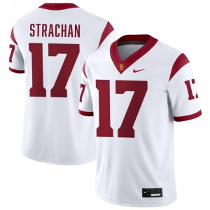 Mens Football University of Southern California #17 Prince Strachan Game College Jerseys - White