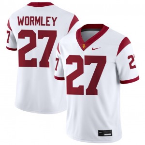 Men Football SC #27 Riley Wormley Official College Jersey - White