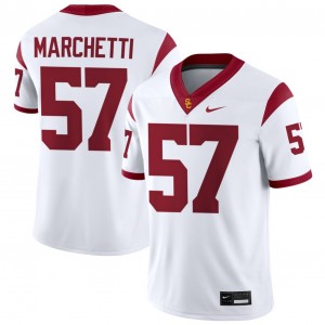 Mens Football Trojans #57 Roman Marchetti 2025 College Jersey - White