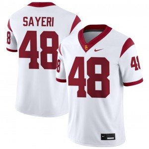 Men's Football University of Southern California #48 Ryon Sayeri Embroidery College Jerseys - White