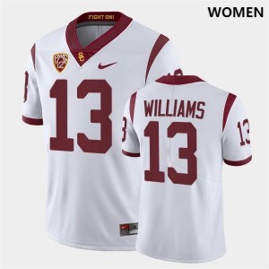 Women USC Trojans #13 Caleb Williams College Jersey - White