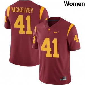 Women Football USC #41 Cian McKelvey Alumni College Jerseys - Cardinal