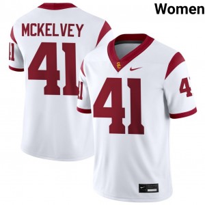 Women Football USC Trojans #41 Cian McKelvey Official College Jersey - White