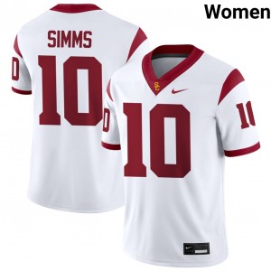 Women's Football Trojans #10 Corey Simms Game College Jerseys - White
