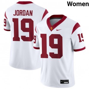 Women Football USC #19 DJ Jordan 2025-26 College Jersey - White