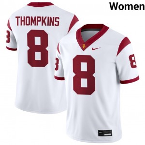 Women's Football USC #8 Devan Thompkins 2025 College Jersey - White