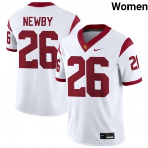 Women's Football Trojans #26 Elijah Newby Embroidery College Jerseys - White