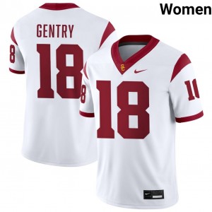 Womens Football The USC Trojan Family #18 Eric Gentry Replica College Jerseys - White
