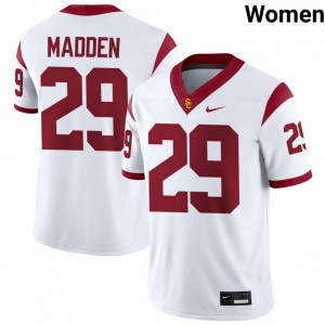 Women's Football USC Trojans #29 Garrison Madden 2025 College Jersey - White