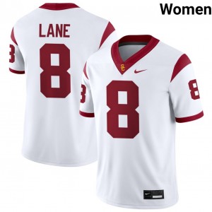 Women Football Trojans #8 Ja'Kobi Lane Replica College Jerseys - White