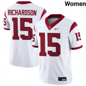 Women's Football University of Southern California #15 Jaden Richardson High School College Jerseys - White
