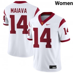 Women's Football USC #14 Jayden Maiava Stitched College Jerseys - White