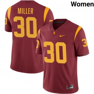 Women's Football SC #30 King Miller Replica College Jersey - Cardinal