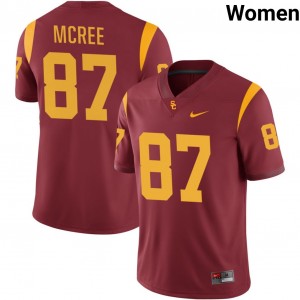 Women Football USC Trojans #87 Lake McRee 2025-26 College Jerseys - Cardinal