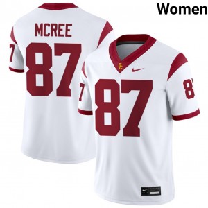 Women Football Trojans #87 Lake McRee NCAA College Jerseys - White