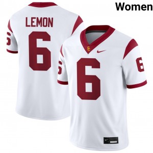 Women Football USC #6 Makai Lemon Stitched College Jerseys - White