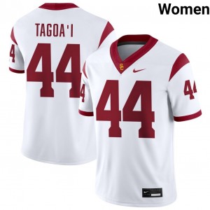 Womens Football Trojans #44 Matai Tagoa'i University College Jerseys - White