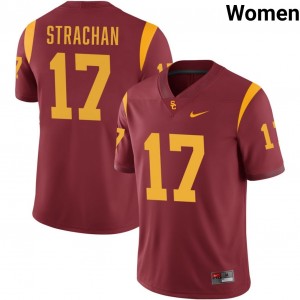Womens Football The USC Trojan Family #17 Prince Strachan Game College Jersey - Cardinal