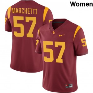 Womens Football University of Southern California #57 Roman Marchetti Official College Jersey - Cardinal