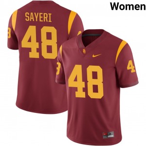 Women Football University of Southern California #48 Ryon Sayeri Game College Jerseys - Cardinal