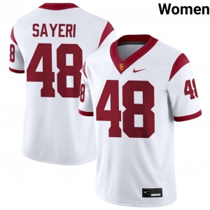 Women Football University of Southern California #48 Ryon Sayeri Limited College Jerseys - White