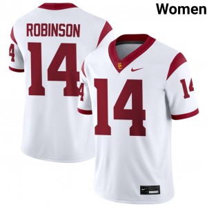 Womens Football USC #14 Ta'Mere Robinson Alumni College Jersey - White