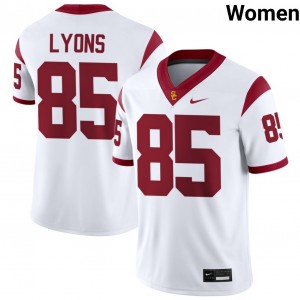 Women's Football USC Trojans #85 Walker Lyons Embroidery College Jersey - White