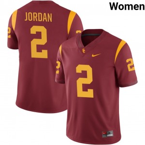 Women's Football Trojans #2 Waymond Jordan Embroidery College Jerseys - Cardinal