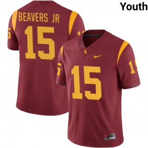 Youth Football SC #15 Anthony Beavers Jr. Replica College Jersey - Cardinal