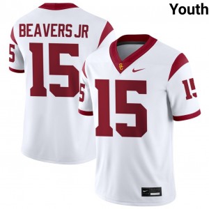 Youth Football SC #15 Anthony Beavers Jr. Replica College Jersey - White