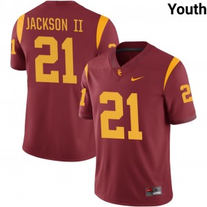Youth Football The USC Trojan Family #21 Bryan Jackson Stitched College Jersey - Cardinal