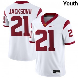 Youth Football The USC Trojan Family #21 Bryan Jackson Official College Jerseys - White
