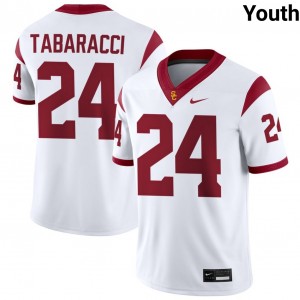 Youth Football USC Trojans #24 Carson Tabaracci Official College Jerseys - White