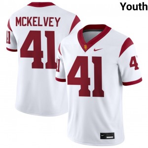 Youth Football Trojans #41 Cian McKelvey 2025-26 College Jersey - White