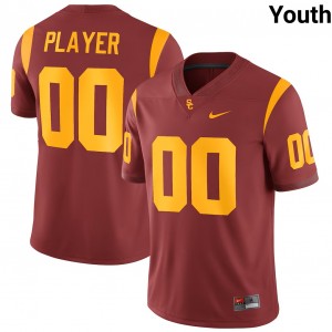 Youth Football Trojans #00 Custom Alumni College Jersey - Cardinal