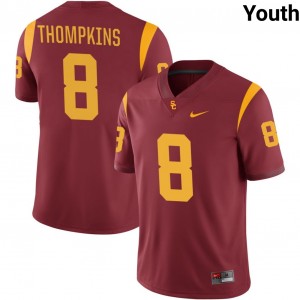Youth Football USC #8 Devan Thompkins 2025 College Jerseys - Cardinal