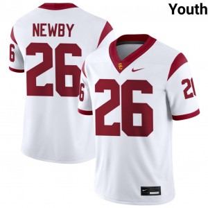 Youth Football University of Southern California #26 Elijah Newby Limited College Jerseys - White