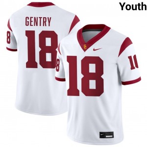 Youth Football USC #18 Eric Gentry Stitched College Jerseys - White