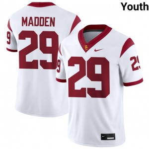 Youth Football USC #29 Garrison Madden Game College Jerseys - White