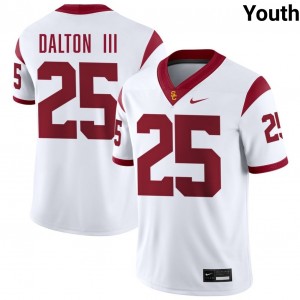 Youth Football University of Southern California #25 Harry Dalton III High School College Jerseys - White