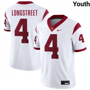 Youth Football The USC Trojan Family #4 Husan Longstreet High School College Jersey - White