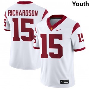 Youth Football USC #15 Jaden Richardson Game College Jerseys - White